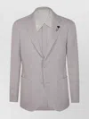 Lardini Iconic Textured Fabric Jacket With Button Cuffs In Gray