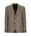 Lardini Interwoven Single-breasted Blazer In Brown