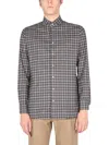 Lardini Checked-pattern Shirt In Gray