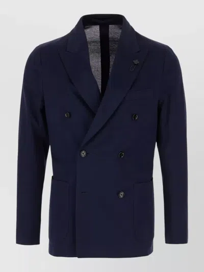 Lardini Jacket And Gilet Double Breasted Buttons In Blue