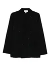 Lardini Double-breasted Black Tailored Jacket With Structured Lapel In Black