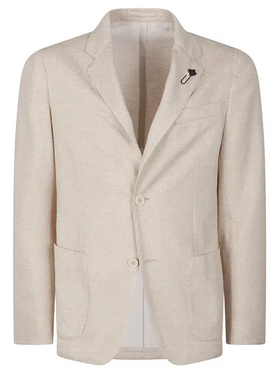 Lardini Beige Knit Jacket In Neutral