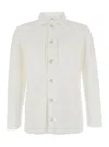 Lardini White Shirt With Classic Collar And Two Front Patch Pockets In Cotton Man In Multicolor