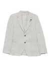 Lardini Checked-pattern Blazer In Gray