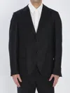 Lardini Jacket In Pure Virgin Wool And Cashmere In Black