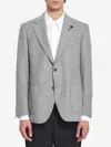Lardini Jacket In Virgin Wool And Cashmere In Gray