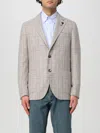 Lardini Single-breasted Checked Blazer In Beige