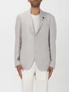 Lardini White And Beige Wool Houndstooth Jacket In Brown