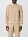 Lardini Ribbed Collar Jacket Side Pockets In Braun