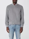Lardini Relaxed Fit Jacket Ribbed Trims In Gray