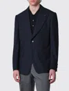 Lardini Tailored Cardigan In Pure Virgin Wool With Classic Lapel In Multi