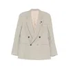 Lardini Double-breasted Blazer In Neutral
