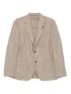 Lardini Beige Cashmere Blazer With Tailored Fit In Brown