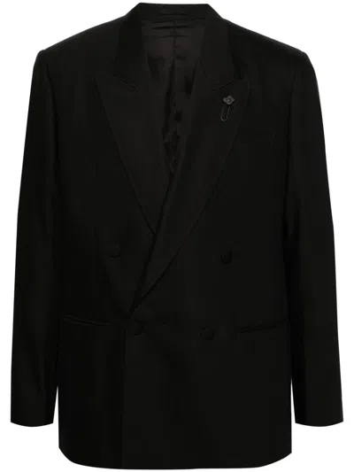 Lardini Jacket With Logo In Black