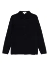 Lardini Knitted Jacket With Collared Front Pockets In Blue