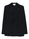 Lardini Double-breasted Jacket With Houndstooth Pattern In Black