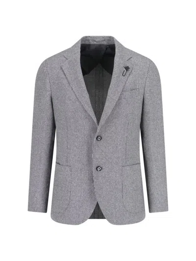 Lardini Single-breasted Blazer In Gray