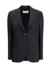Lardini Single-breasted Wool Drill Jacket In Black