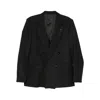 Lardini Double-breasted Blazer In Black