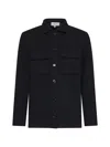 Lardini Buttonedd Wool Shirt Jacket In Black