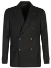 Lardini Double-breasted Blazer In Black