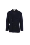 Lardini Double-breasted Coat In Blue