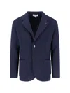 Lardini Tailored Jacket With Decorative Pin And Pockets In Blue