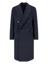 Lardini Buttoned Longline Jacket Notched Lapel In Blue