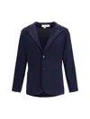Lardini Single-breasted Virgin Wool Blazer In Blue