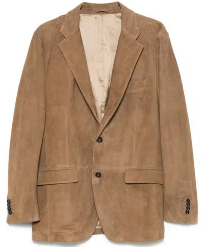 Lardini Brown Suede Clothing Jackets