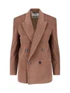 Lardini Corduroy Double-breasted Blazer Notched Lapels In Brown