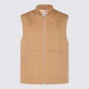 Lardini Ribbed Collar Sleeveless Design Front Pockets Jacket In Brown