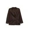 Lardini Double-breasted Peaked-lapel Blazer In Brown