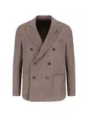 Lardini Double-breasted Blazer In Brown