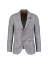 Lardini Check Pattern Front Pockets Long Sleeves In Gray