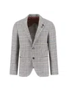 Lardini Single-breasted Virgin Wool Blazer In Gray