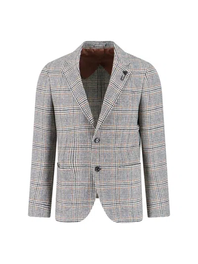 Lardini Single-breasted Virgin Wool Blazer In Gray