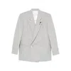 Lardini Double-breasted Blazer In Gray