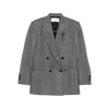 Lardini Double-breasted Checked Blazer In Gray