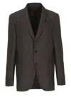Lardini Wool Blazer With Long Sleeves And Vents In Brown
