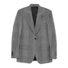 Lardini Checked Single-breasted Blazer In Gray