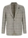 Lardini Checked-pattern Single-button Blazer In Multi