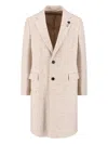 Lardini Single-breasted Jacket With Notch Lapel And Back Vent In Neutral