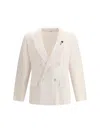 Lardini Double-breasted Pocket Blazer In Neutral
