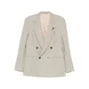 Lardini Double-breasted Blazer In Neutral