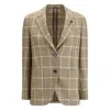 Lardini Checked Twoo-button Blazer In Brown
