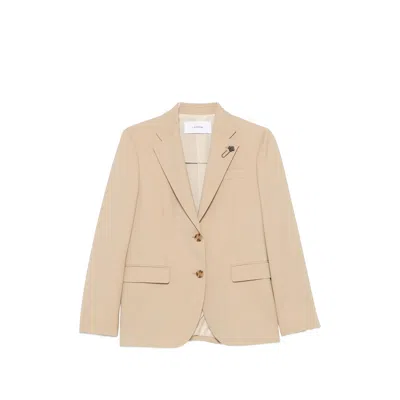 Lardini Rocco Flower-detail Blazer In Brown