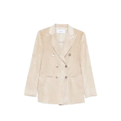 Lardini Double-breasted Corduroy Blazer In Pink