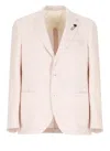 Lardini Peak Lapel Blazer Buttoned Cuffs In Pink