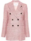Lardini Brooch-detail Blazer In Pink